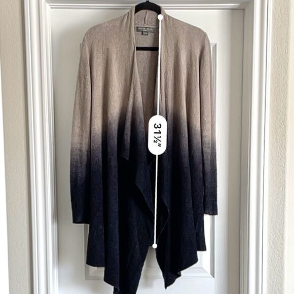 Barefoot Dreams Bamboo Chic Lite Calypso Ombre Cardigan Pewter Grey Navy - Picture 8 of 13